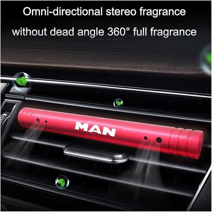 Car Interior Air Freshener Vent Clip - Aromatherapy Diffuser for MAN TGX TGM TGA TGS TGE - Solid Scented Air Freshener Accessory(Red for man)