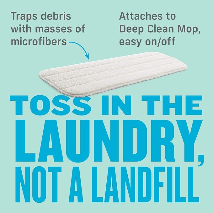 E-Cloth Deep Clean Mop Dusting Head Reusable Microfiber Dusting Mop Heads Replacements for Dust Mops for Floor Cleaning 100 Wash Guarantee 1 Pack