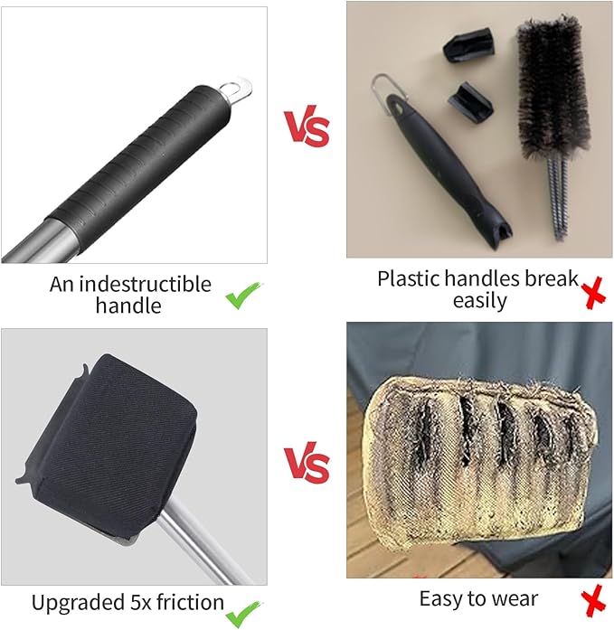 Steam Grill Brush Bristle Free[Ultra Safe &amp Efficient] Grill Cleaner for Outdoor GrillBBQ Replaceable Scraper Cleaning HeadGrill Brush BBQ AccessoriesGifts for Men/Dad ﻿