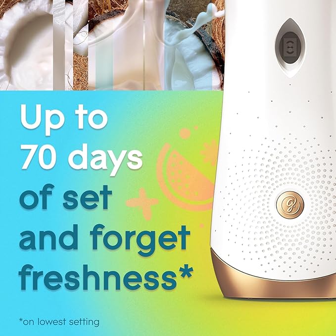 Glade Automatic Spray Refill Cool Coconut Scented Air Freshener for Home and Bathroom 6.2 Oz 6 Pack