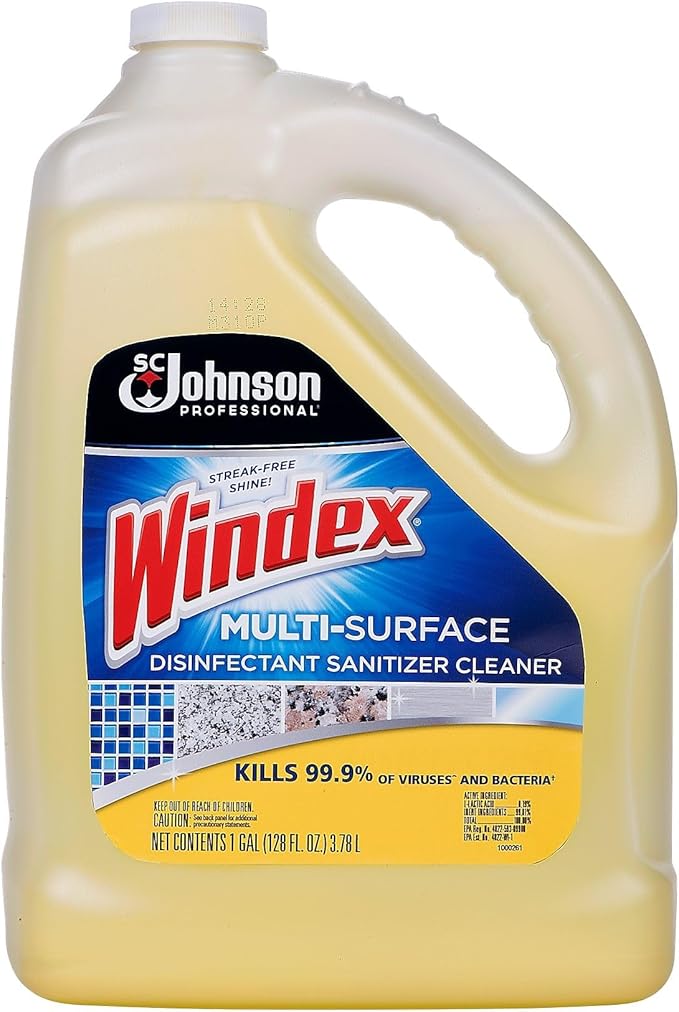 SC Johnson Professional Windex Multi-Surface Disinfectant Cleaner Citrus 1 Gallon Bottle Refill