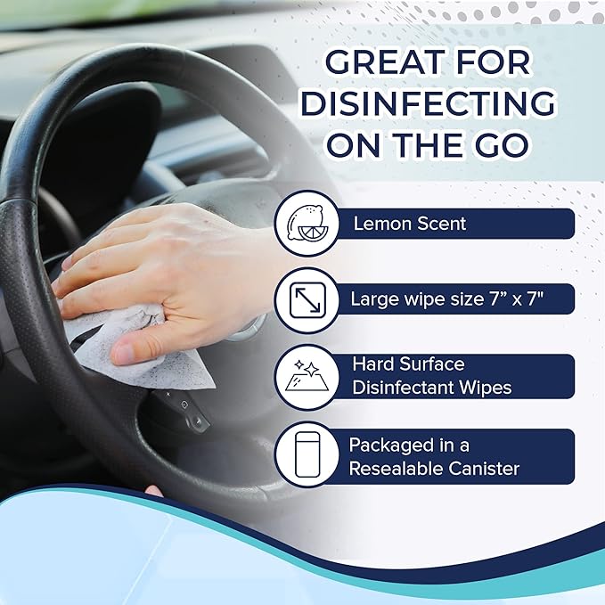 Herclean Wipes Cleaning Wipes Household Cleaning Wipes - Office Supplies School Supplies Travel Essentials Home Essentials (85pcs/Canister)/12 PER CASE