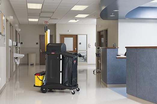 Rubbermaid Commercial Products Cleaning Cart Bag 34-Gallon Yellow Collecting Refuse or Laundry Items Janitorial and Housekeeping Carts Zippered Front