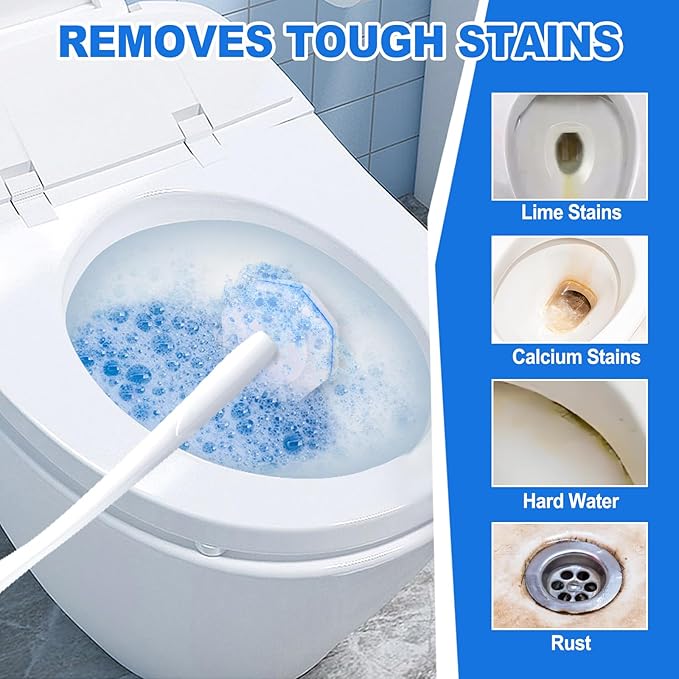 100 Count Disposable Toilet BrushToilet Cleaner Wand Refills Compatible with Most Toilet Brushes- No Falling Apart Fresh Fragrance4X Cleaning PowerBathroom Cleaning.