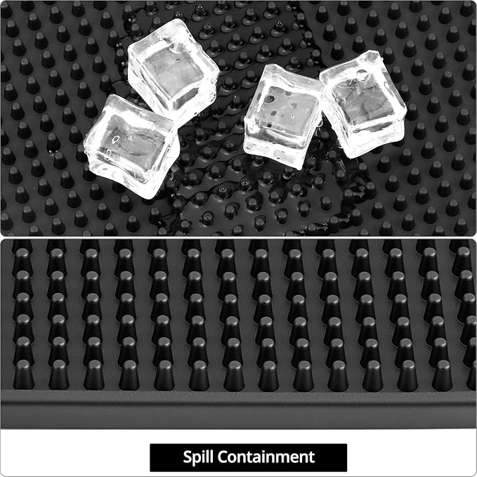 QWORK Bar Mat &amp Dish Drying Mat 4 Pack Non-Slip Rubber 16x12 Inches Coffee Bar Mat Service Bar Mat