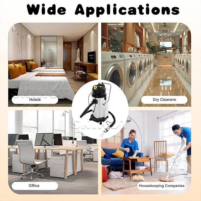 Industrial Carpet Cleaner3-in-1 Steam Cleaner60L 15.85GalSpraying Suction6 Suction HeadsFor Large Area Rug Couch Curtain Car Commercial Cleaning 40L