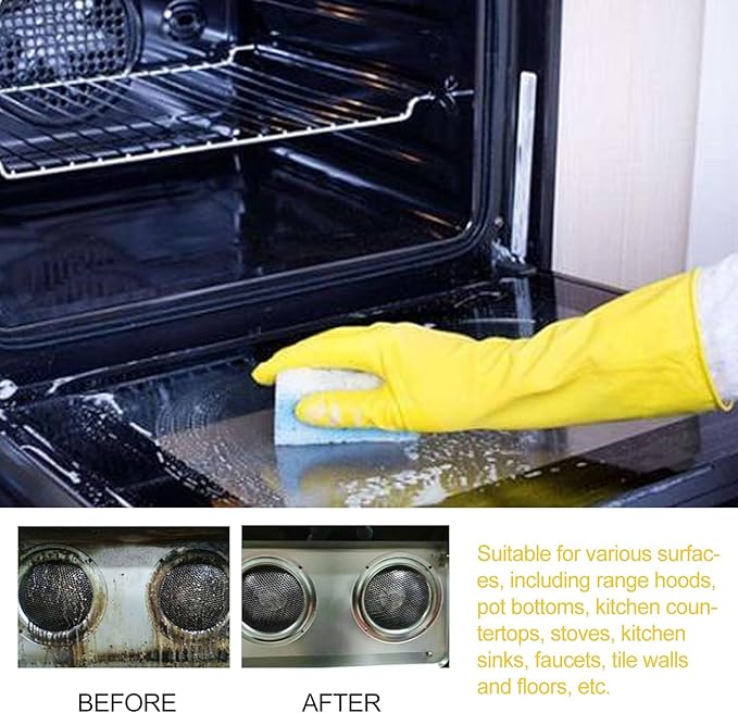 Kitchen Degreaser Cleaning Powder - Heavy-Duty Stain Remover For Ovens Stovetops Sinks &amp More(3PCS)