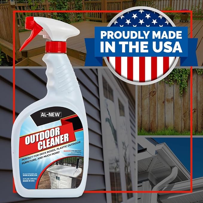 AL-NEW OUTDOOR CLEANER | Versatile Outdoor Cleaner for Deck Boxes Plastic Outdoor Furniture &amp More | Pack of 2 (32 oz.)