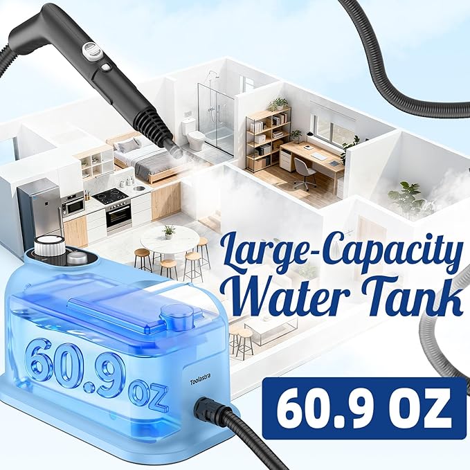 60.87oz Heavy Duty Steam Cleaner 10s Rapid Heating Handheld Steam Cleaner for Home Steamer for Cleaning for Home Car Grout Tile Floor Dirt