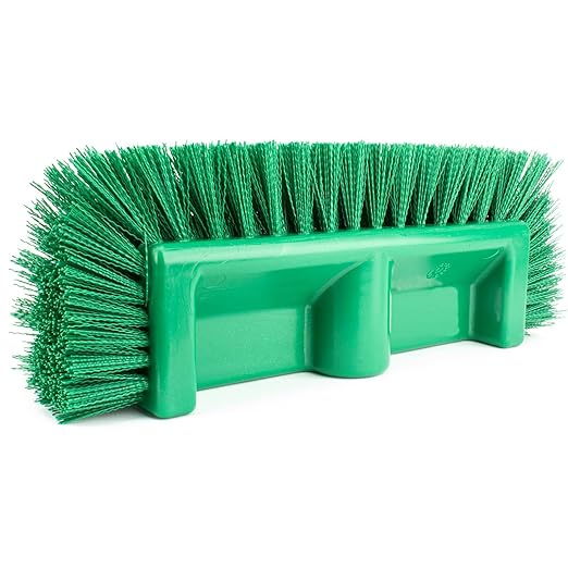 SPARTA Multi-Level Tile Scrub Brush 12 Wide Brush Head Heavy-Duty Tile Cleaning Brush with End Bristles for Commercial Tiles Tubs and Floor Plastic 12 Inches Green