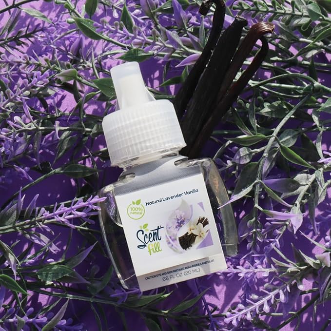 Scent Fill 100% Natural Lavender Vanilla Plug in Air Freshener Scented Oil Refills 3 Refills