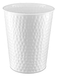 Monarch Abode Metal Bathroom Trash Can – Waste Basket for Bedroom Office Desk &amp Dorm Hand Hammered Durable Decorative White Small Trash Can Bathroom Garbage Bin Wastebasket