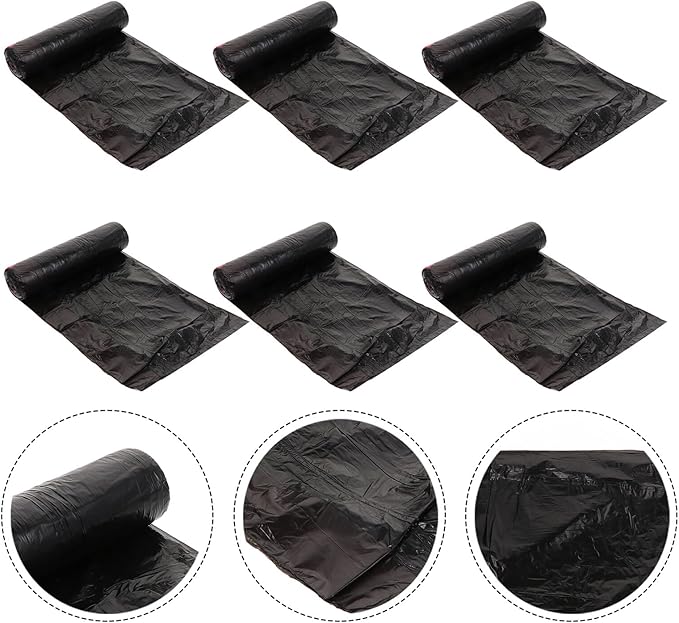 Disposable Drawstring Trash Bags 10pcs 150pcs Black Plastic Garbage Bags for Household Waste Containers Practical Kitchen and Bathroom