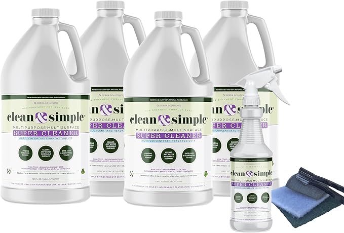 clean &amp simple™ SUPER CLEANER - Concentrated All-Purpose Multi-Surface Cleaner Non-Toxic Biodegradable