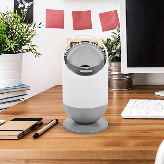 BESPORTBLE Mini Desktop Trash Can with Lid Small Countertop Garbage Bin for Office and Living Compact Waste Basket with Odor-Controlling Cover Stylish Tiny Tabletop Container for Small Item