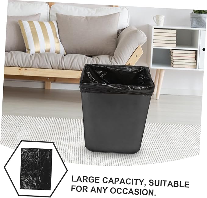 GALPADA 25pcs Thickened Black Trash Bags Heavy Duty Garbage Liners for Kitchen Bathroom Office Home Waste Disposal and Garbage Bags