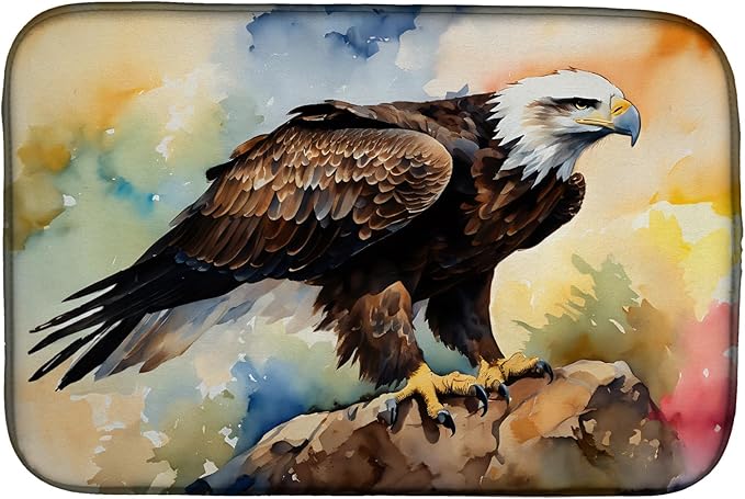 Caroline's Treasures DAC3217DDM Eagle Dish Drying Mat Absorbent Dish Drying Mat Pad for Kitchen Counter Dish Drainer Mat for Countertop 14 x 21 Multicolor