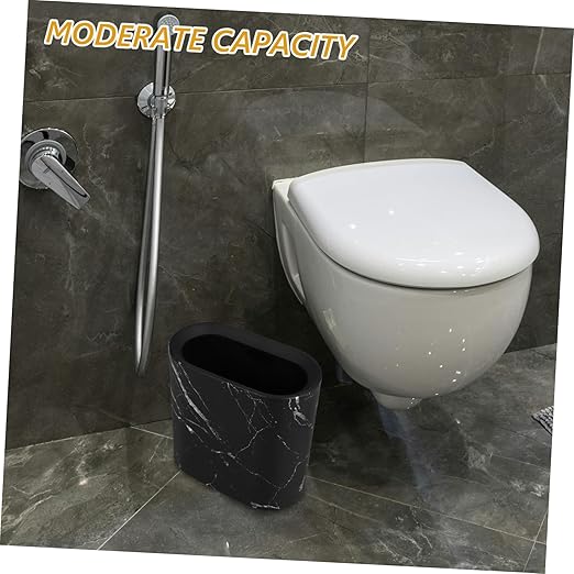 PRETYZOOM Marble Trash Bin for Bathroom Elegant Decorative Wastebasket for Home Kitchen Office and Hotel Use and Easy to Clean Design for Stylish Garbage Storage