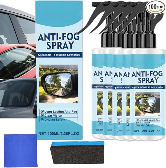 100ml Anti Fog Spray Car Windscreen Demister For Cars &ampTrucks Car Glass Cleaner For Driving Window Cleaner Spray For Glasses Water Repellent Spray For Glass Windscreen Rain Repellent (5)