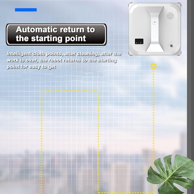High Rise Windows Ceilings Tiles Automatic Window Cleaner Robot - Cordless Electric Window Wiper Smart Remote Control Glass Window Cleaning Equipment for Indoor Outdoor Use