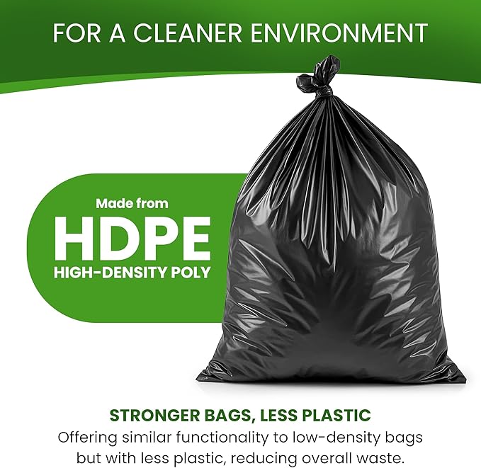 Betta 40-45 Gallon Black High-Density Trash Bags 200 Count Box (40x48-inch) Commercial Medium-Duty Garbage Can Liners