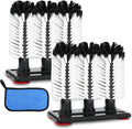 2 Pcs Water Bottle Cleaning Brush 7.3 x 3.7 x 7.5 Inch 3 Head Bristle Bar Glass Washer with Suction Base Washer Brush Cleaner for Cup Sink Wine Glass Bar Beer Cup