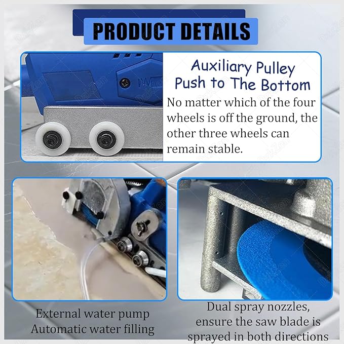 Electric Tile Grout Cleaner Equipped with 9000 RPM High-Speed and Saw Blade Used for Cleaning Tile Grout DIY Floor Regrouting Tool StandardconfigurationWithD