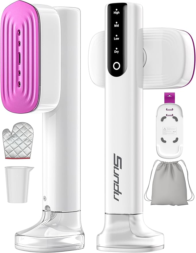 Sundu Iron with Steam1000W Steam Iron for Quilting &amp Sewing25g/min Steam Portable Handheld Garment Steamer20mins Runtime &amp 100ml Large Tank15s Fast Heat-upCeramic PanelWrinkle Remover fo