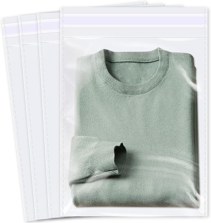 iMailer - 1000 Pcs -12 x 18 Clear Plastic Cellophane Bags-Resealable Self Sealing Cello Poly Bags for Prints Photos Documents Clothing T-Shirt