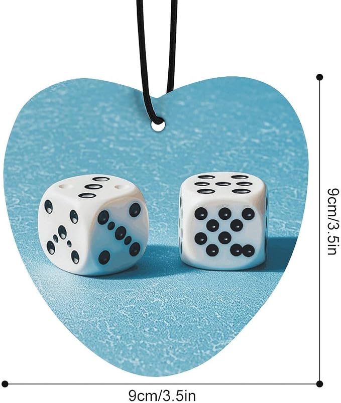 Car Air Freshener 5 Pcs Two White Dice Car Aromatherapy Tablets Hanging Fragrance Diffuser Quickly Eliminate Odors Pendant Decor for Car Bedroom Wardrobe Black