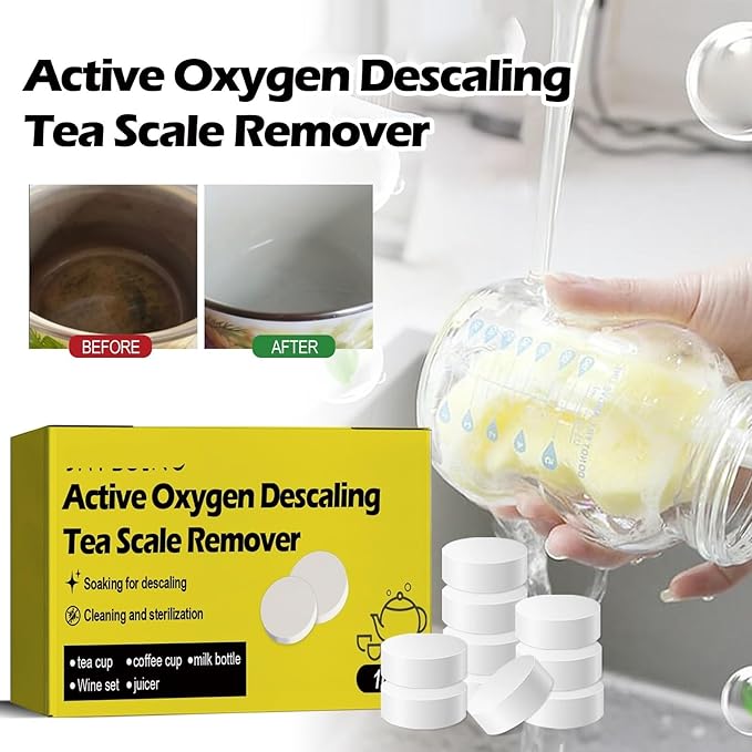 Multifunctional Descaling Cleaning Tablets For Cups Cookware &amp Stovetops - Effortlessly Remove Limescale &amp Dirt(2PCS)