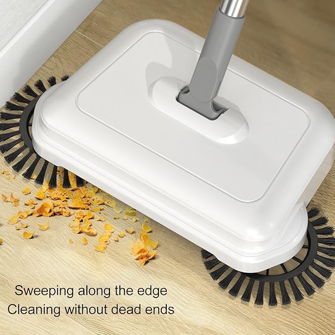 Multi Purpose Hand Push Sweeper Manual Floor Cleaner Sweeping Mopping Machine for Home Kitchen 2 in 1 Dry Sweep and Wet Mop with Foldable Design Lightweight Cordless Floor Clea
