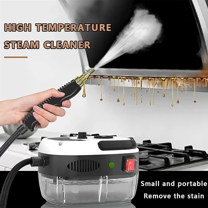 Handheld High-temperature Pressurized Steam Cleaner with 6-speed Steam Output Adjustment and a 3-brush Steam Cleaner That Quickly Generates High-temperature Steam for Kitchens Homes Furniture