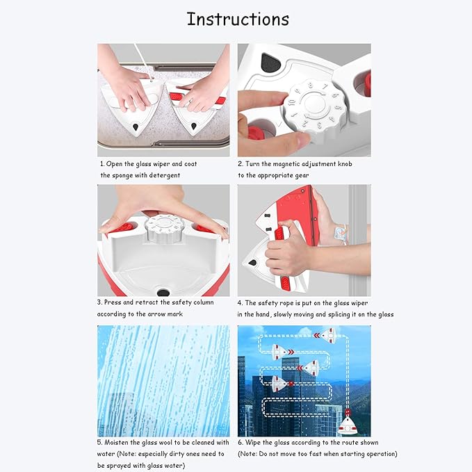 Window Cleaner Wipers Magnetic Three-Layer Glass Cleaner Window Cleaner Super Three-Layer Glass Surface Cleaning Brush Wiper Toolfor 5-35Mm Double Glazing