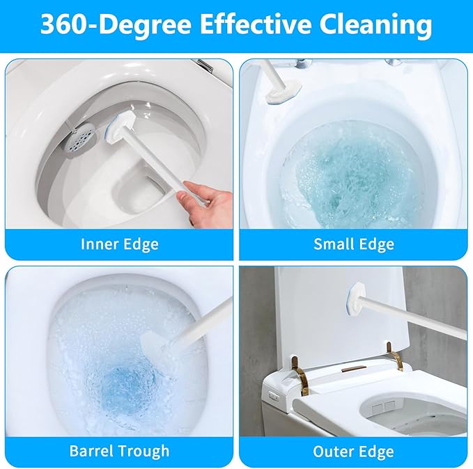 100 Pcs Toilet Wand Refills Disposable Toilet Brush Replacement Heads Disposable Sponge Refill Heads Household Cleaning Bathroom Cleaners Compatible with Most Toilet Brushes