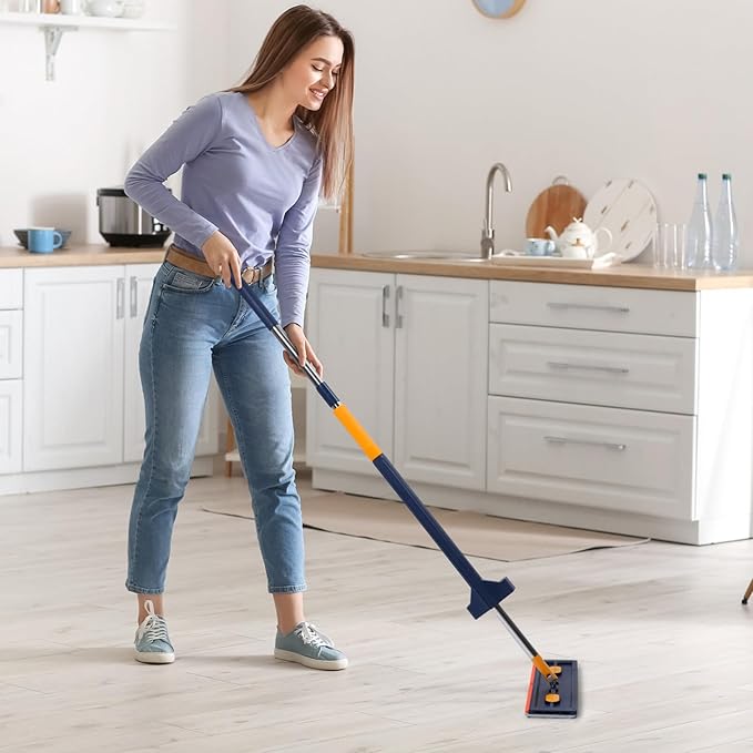 Large Flat Mop Cleaning Compartment No Wash Handheld Dust Mop for to Store Rotation for Efficient Floor Cleaning for All
