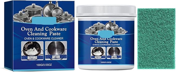 Stainless Steel Cleaning Paste Heavy-Duty Degreaser &amp Rust Remover For Kitchen Oven Cookware And More(3PCS)