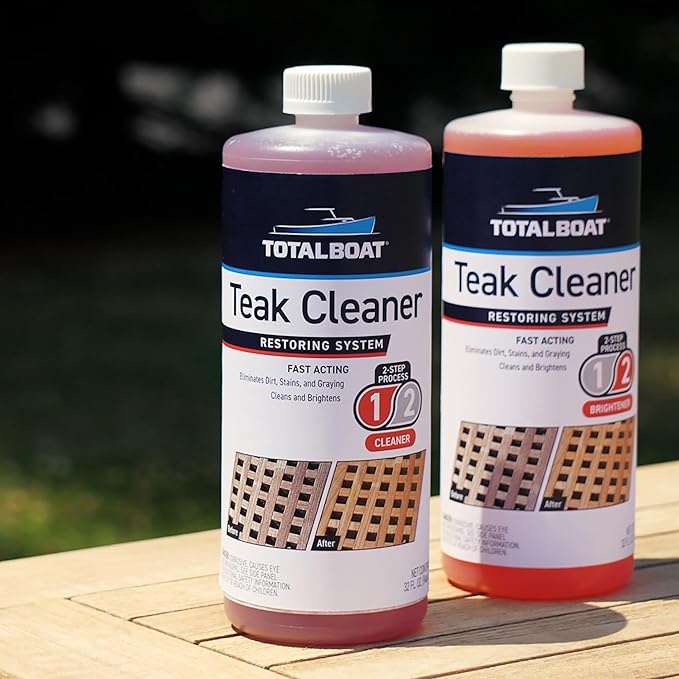 TotalBoat Teak Cleaner and Brightener for Boats and Outdoor Teak Wood Furniture (2 Quart Kit)