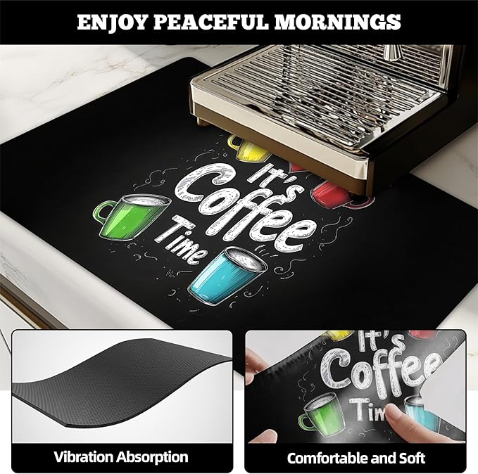 Dish Drying Mat Large Coffee Mat Absorbent Drying Mat for Kitchen Counter Coffee Bar Accessories 32x 17 (3 32Lx17W)