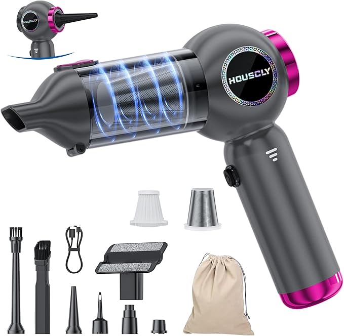 Handheld Car Vacuum Portable Cordless 25000Pa High Power Small Mini Hand Vacuum Rechargeable 4-in-1 Wireless Handheld Vac for Car Office Desktop Home Cleaning Ideal Gifts for Men &amp Women