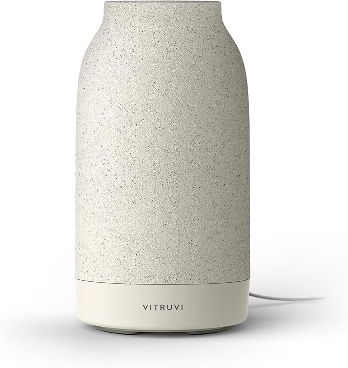 Vitruvi Air Waterless Diffuser for Home 1500 Sq Ft Coverage | Diffusers for Home Oil Diffuser Housewarming Gift Ceramic Finish 5 Adjustable Scent Strengths | Vanilla