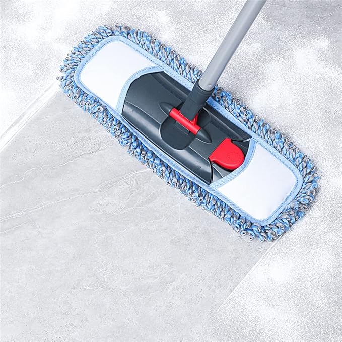 JSEIAJB Microfiber Mop with Adjustable Stainless Steel Handle Pad for Kitchen Bedroom Cleaning