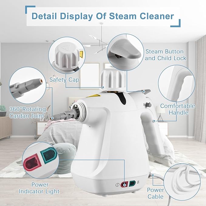High Pressure Steam Cleaner Handheld Portable Steam Machine for Home Use Lightweight and Compact Design Suitable for Kitchens (M)
