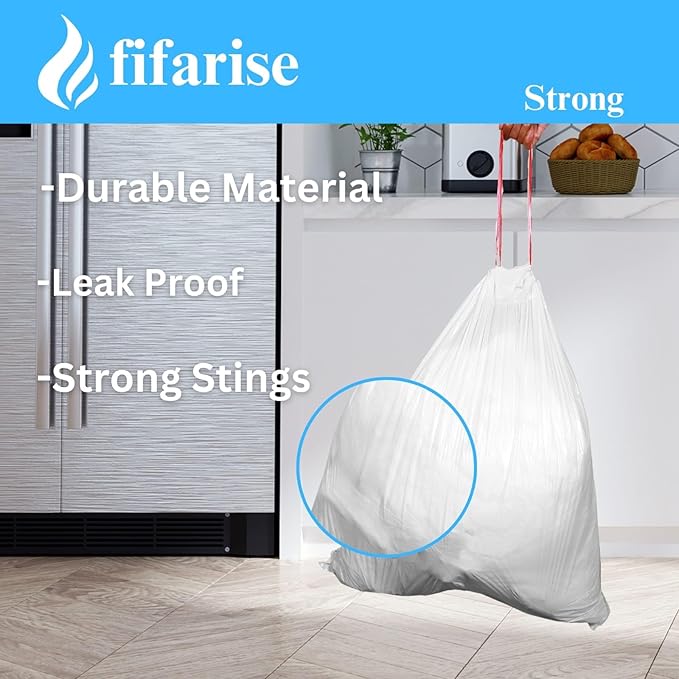 13 gallon Kitchen Trash Bags Drawstring Tall Kitchen Trash bags Lavender scent (100)