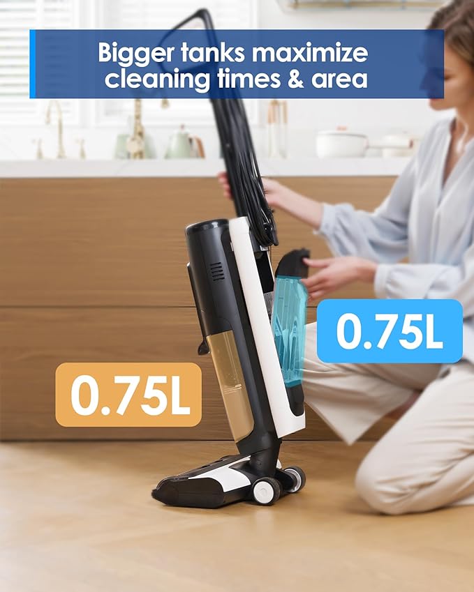 Tineco iFLOOR 5 Steam Wet Dry Vacuum All-in-one Steam Mop Hardwood Floor Cleaner Great for Sticky Messes 248℉ High-Temp Steam Self-Cleaning with steam