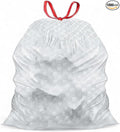 Mighty Flex 13 Gallon Trash Bags Drawstring 1000ct Heavy-Duty Large Garbage Bags Ultra-Flexible Leak and Odor-Resistant Plastic Garbage Bags for Home and Commercial Use Unscented (White)