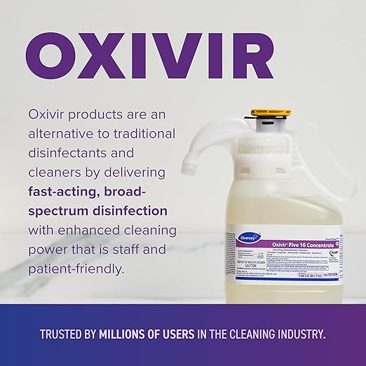 Oxivir Diversey 5019296 Five 16 One-Step Hospital Strength Disinfectant Liquid Cleaner Accelerated Hydrogen Peroxide SmartDose Concentrate 1.4-Liter (Pack of 2)