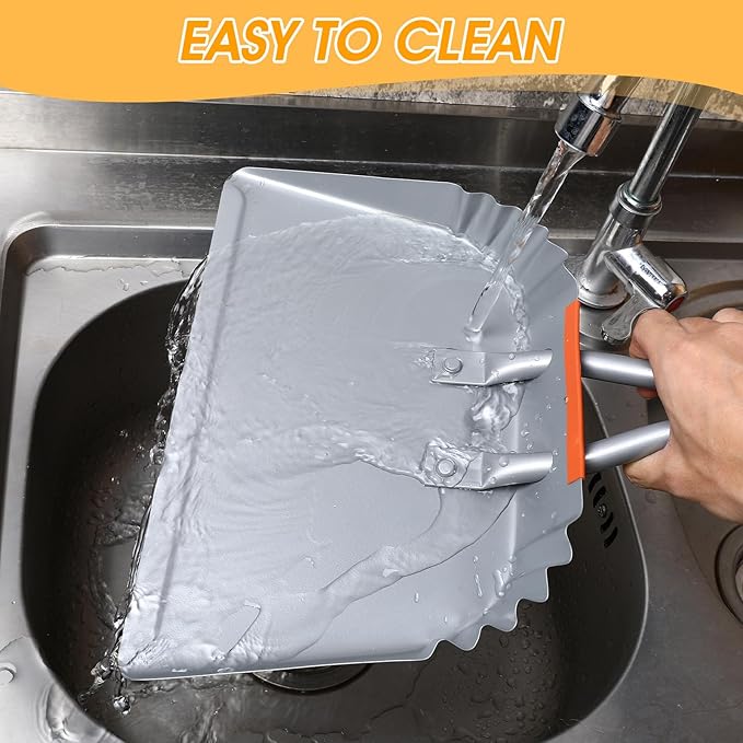4 Pack Heavy Duty Metal Dustpan Large Wide Dust Pans for Household Handheld Wide Scooper and Debris Cleaning Tool Ideal for Home and Commercial Use(Grey12 Inch)
