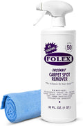 FOLEX Instant Carpet Spot Remover 32 oz – Powerful Stain Remover for Carpets Upholstery &amp Rugs – Eliminates Pet Stains Grease Red Wine Food Makeup &amp More – With Reusable Cleaning Cloth –