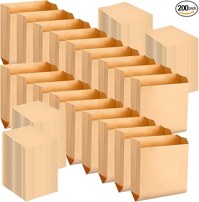 Thenshop 200 Pcs Waxed Kraft Feminine Hygiene Liner Bag Business Restroom Bathroom Personal Dispensers 7.5 x 10 Waste Receptacle Paper Liners Sanitary Napkin Disposal Bags Kraft Bag